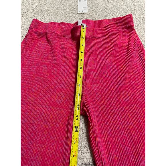NWT Urban Outfitters Womens Small Barbie Y2K Alia Plisse Flare Pants Pink New - Picture 5 of 13